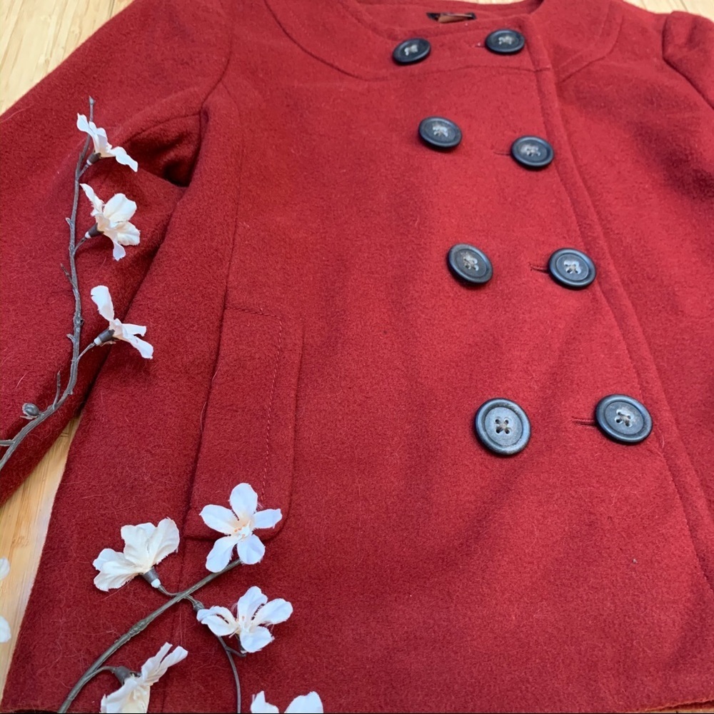 J. Crew Orange/Red Buttons Jacket, S. - Picture 2 of 7